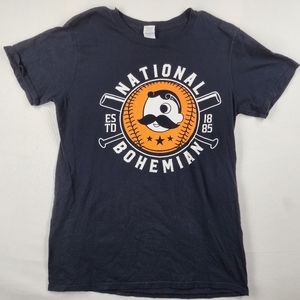 National Bohemian Beer Baltimore Maryland Orange/Black Shirt